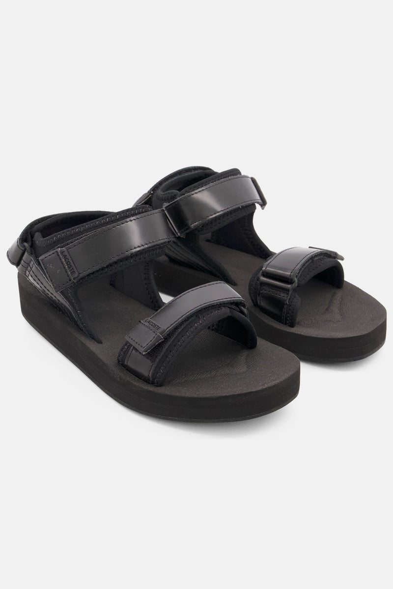 LACOSTE Women Suruga Slip On Velcro Sandals, Black - Image 1